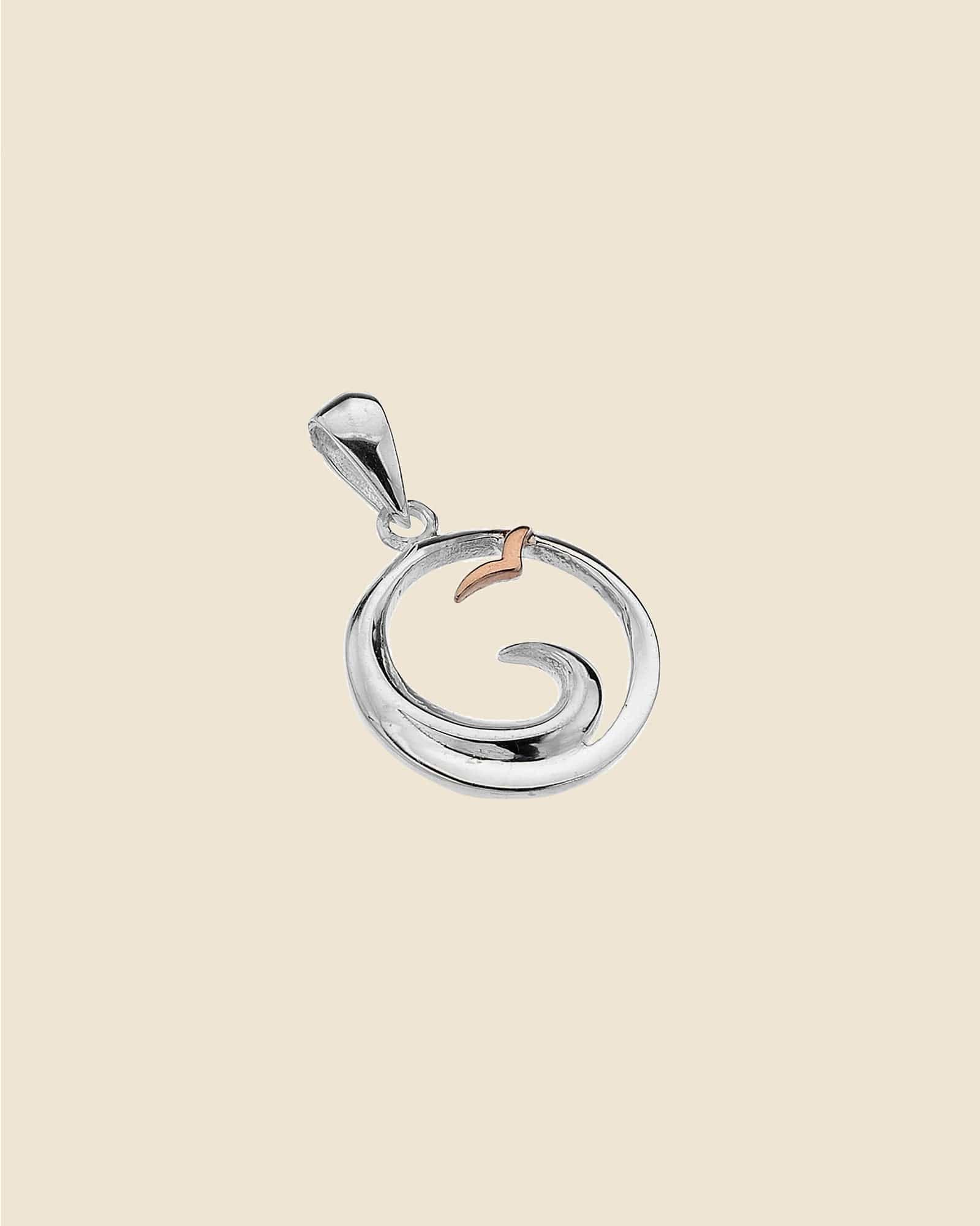 Sterling Silver Seaside Wave Pendant