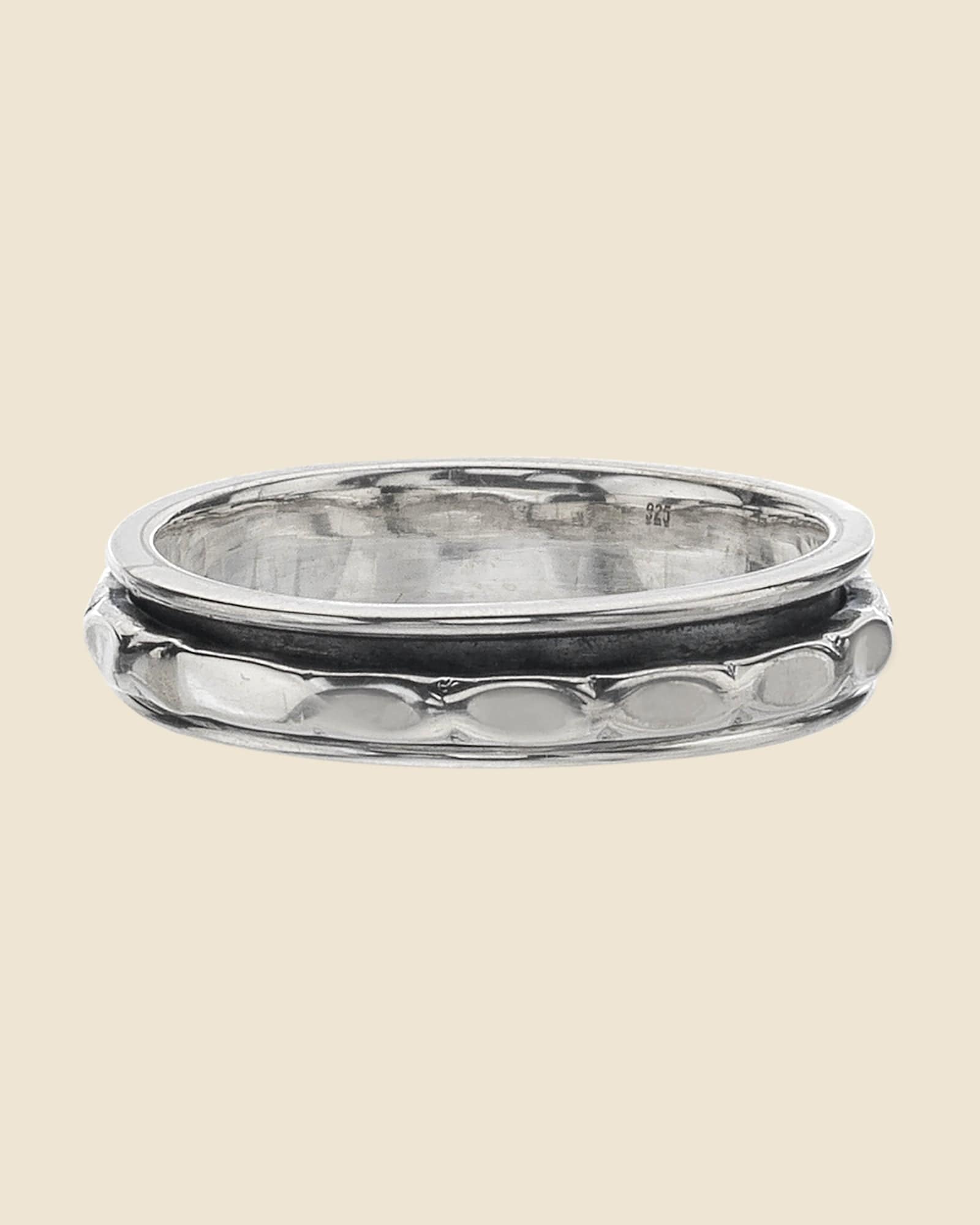 Sterling Silver Thin Hammered Spinning Ring