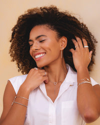 Sterling Silver Simple Chain and Bar Pull-Through Earrings