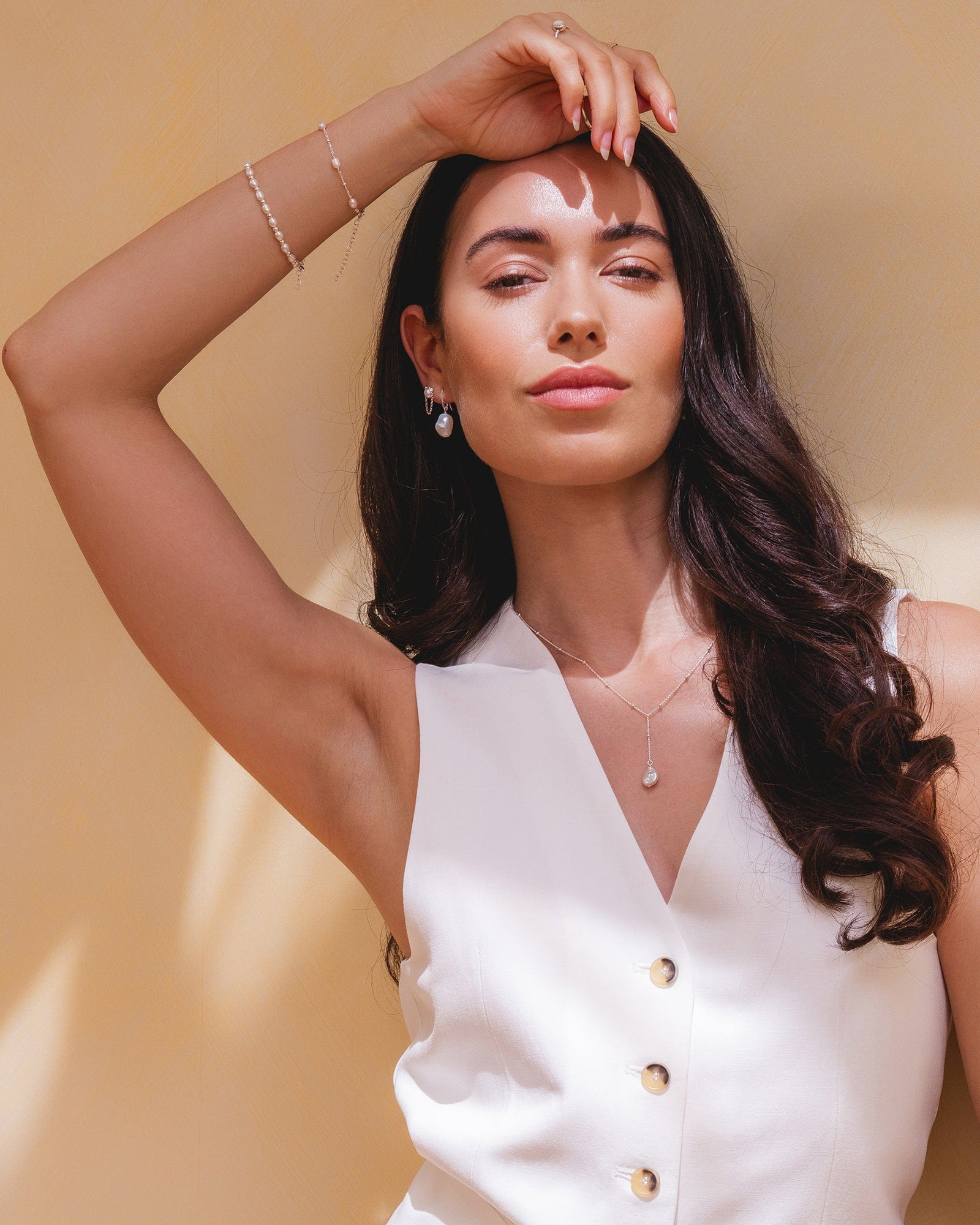 Sterling Silver Simple Pearl Drop Earrings