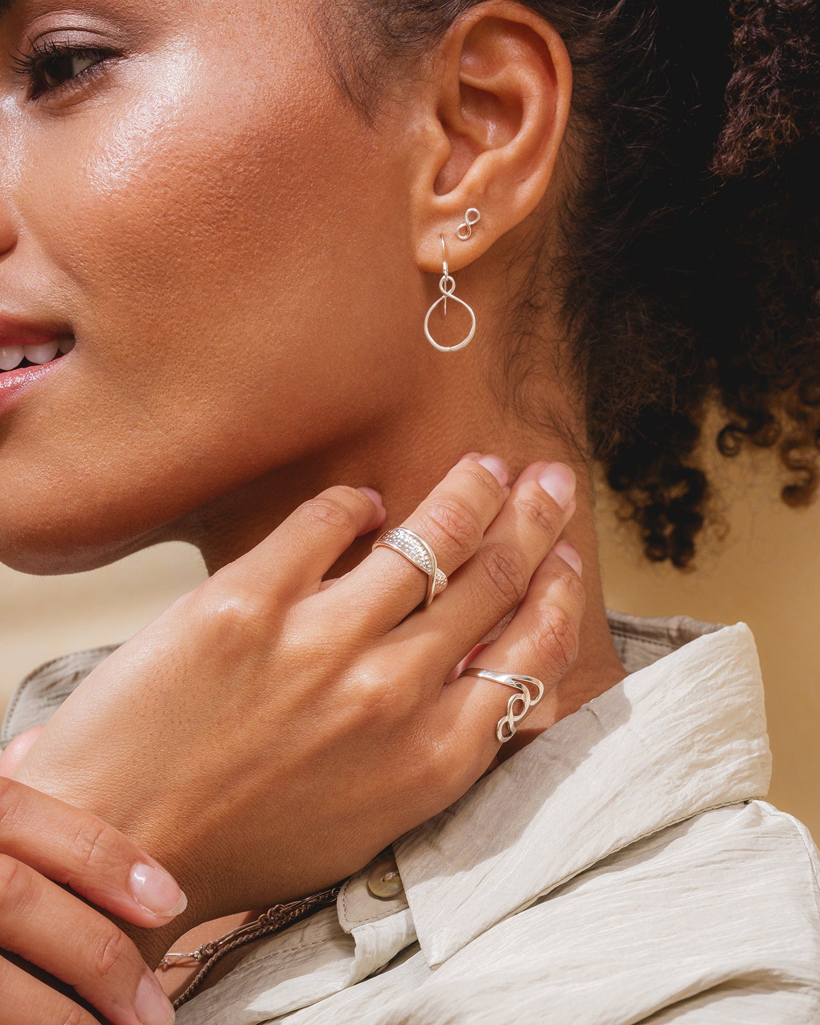 Sterling Silver Light Open Loop Earrings