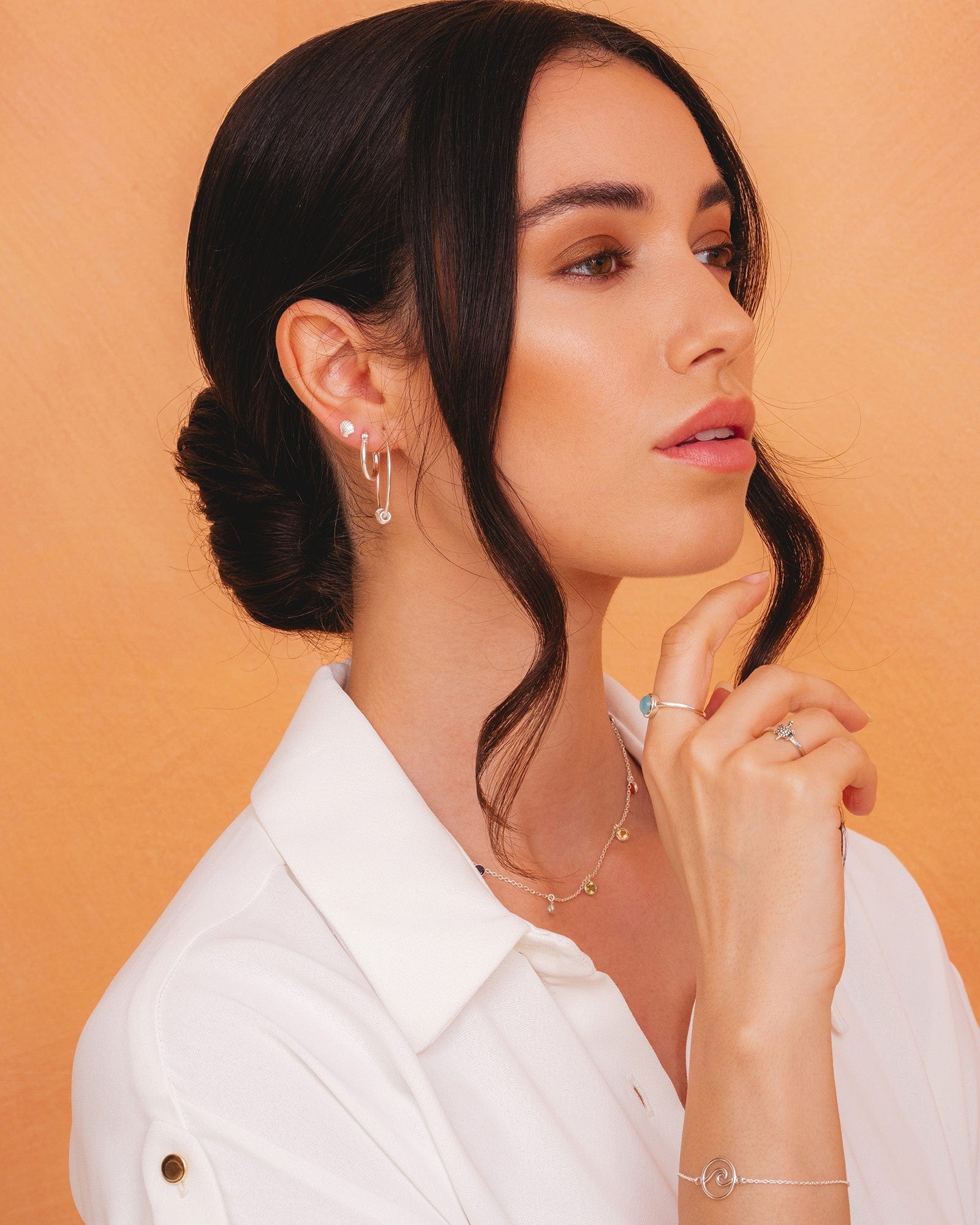 Sterling Silver 28mm Hoops with Loose Rings