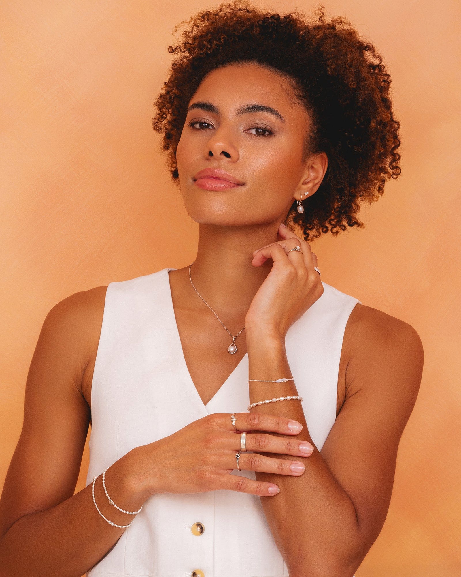 Sterling Silver and Freshwater Pearl Oval Drops
