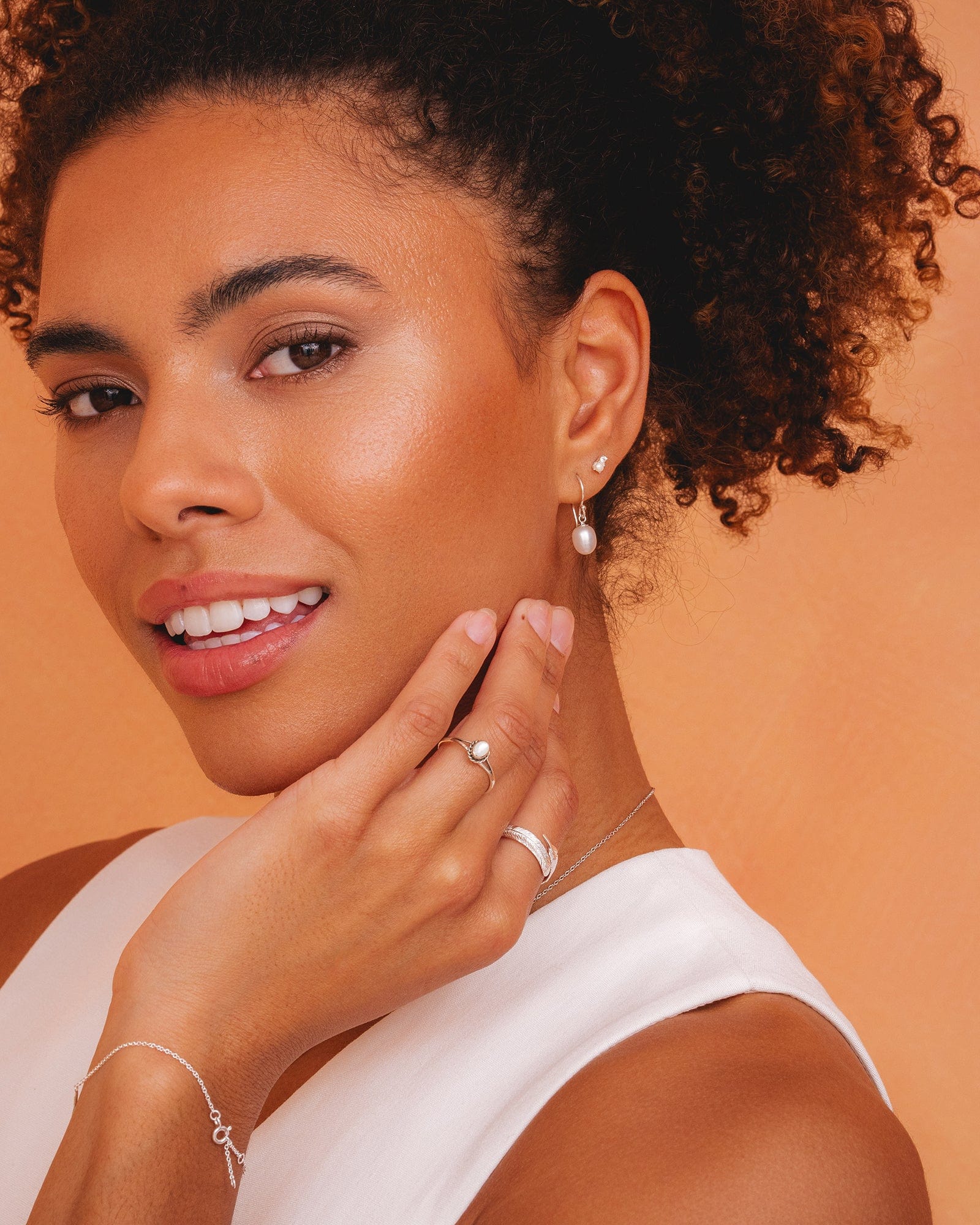 Sterling Silver and Freshwater Pearl Oval Drops