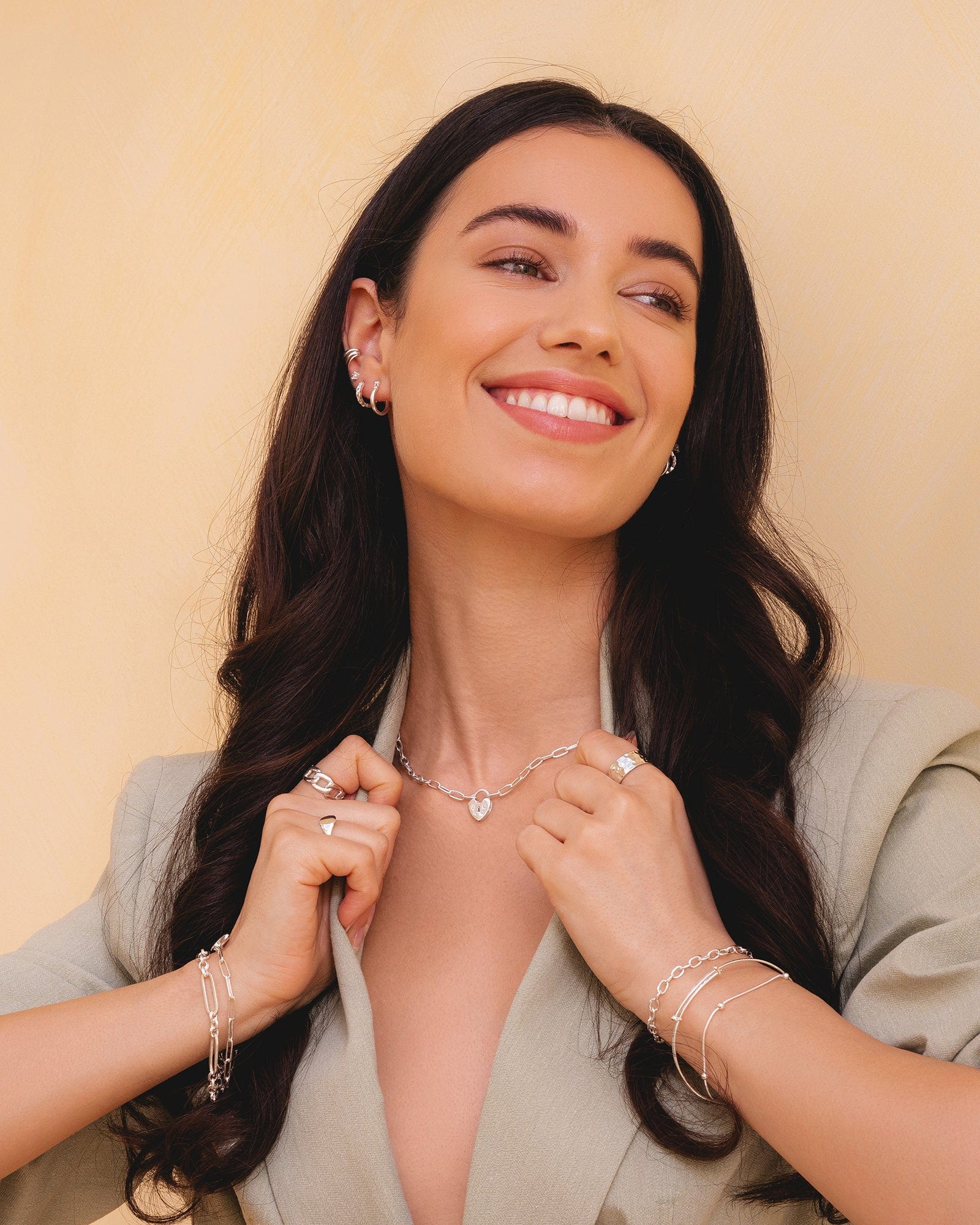 Sterling Silver Curb Chain Huggie Hoops