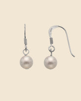 7mm  Ivory Freshwater Pearl and Sterling Silver Drops