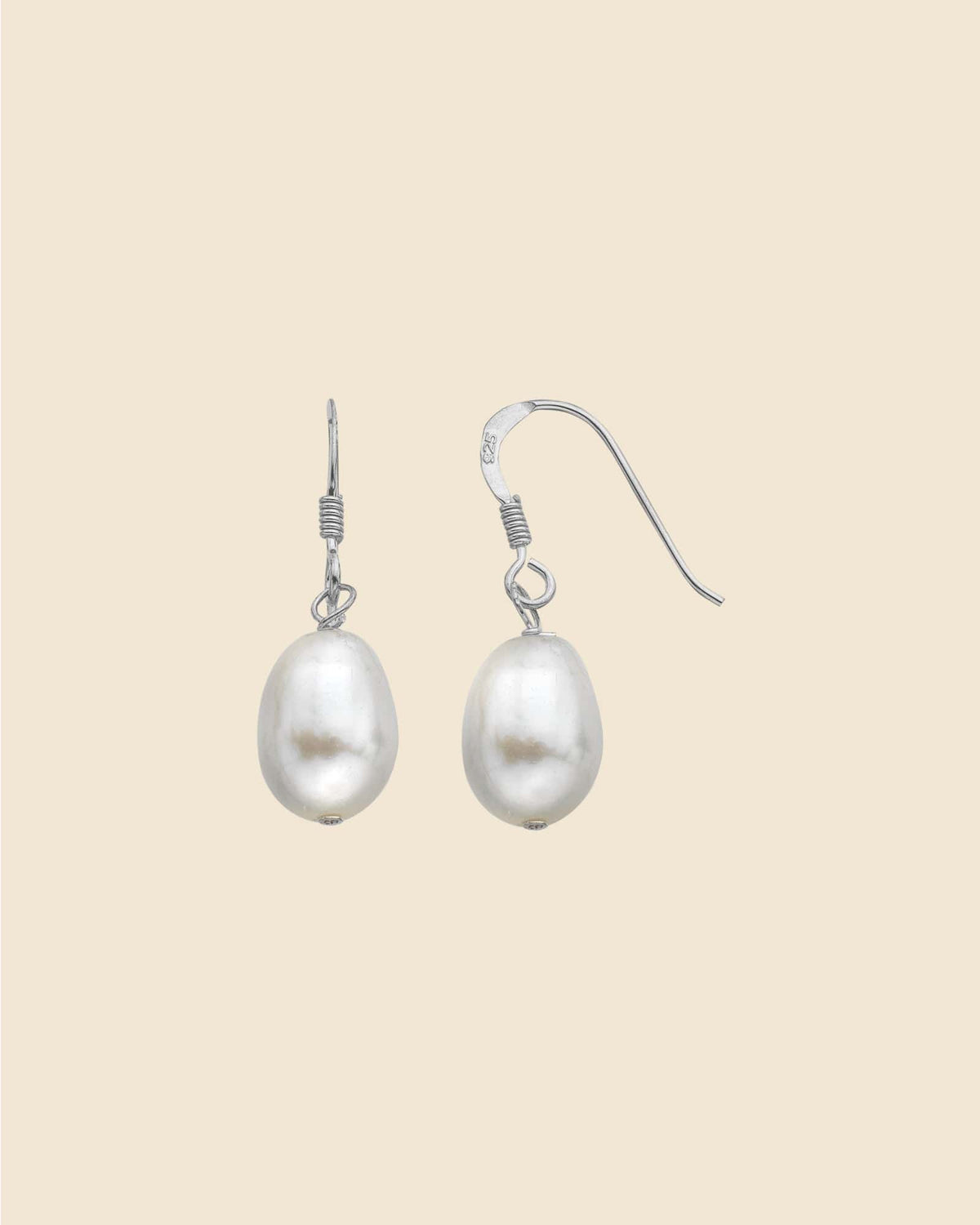 Sterling Silver and Freshwater Pearl Simple Drop Earrings