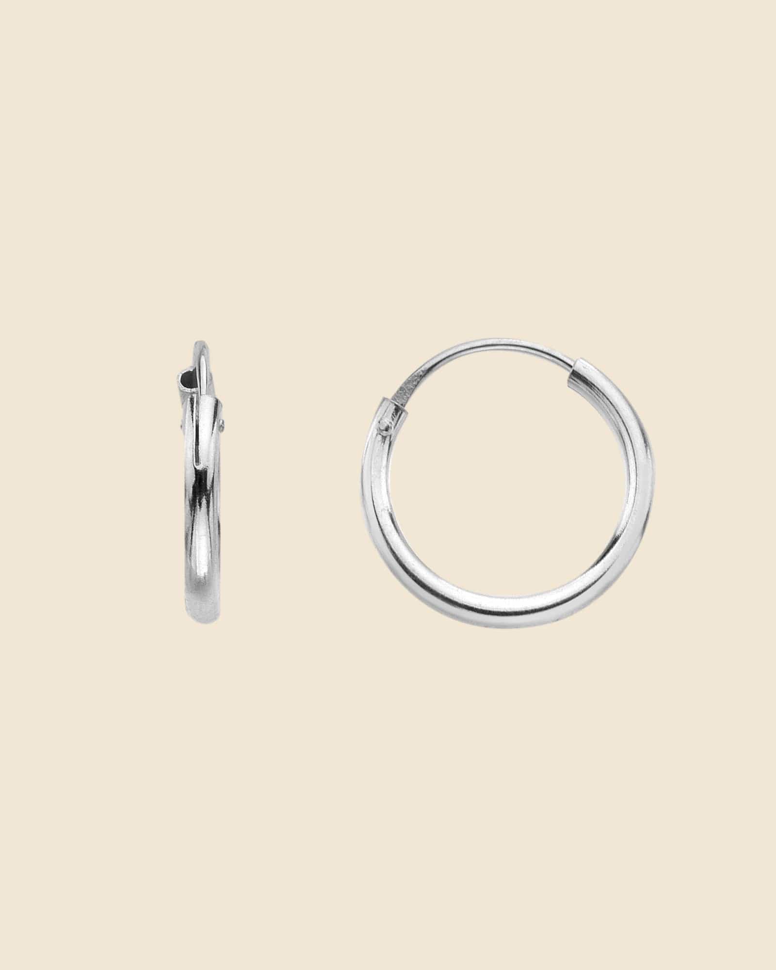Sterling Silver 13mm Sleeper Style Hoops