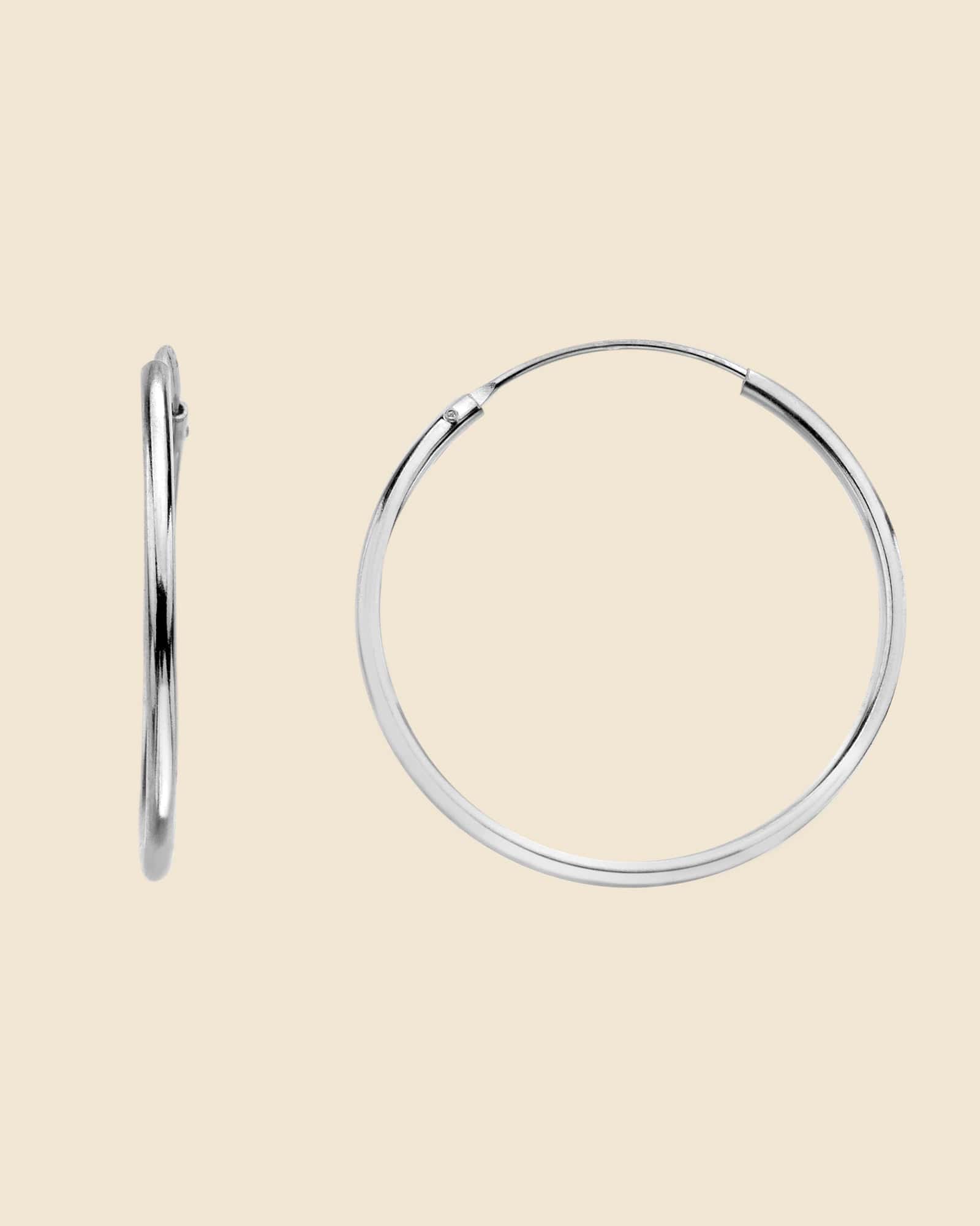 Sterling Silver 35mm Sleeper Style Hoops