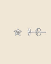 Sterling Silver and Cubic Zirconia Tiny Star Studs