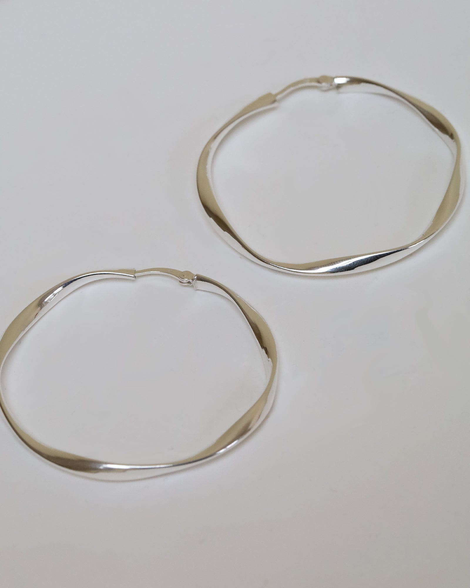 Sterling Silver 45mm Twist Hoops