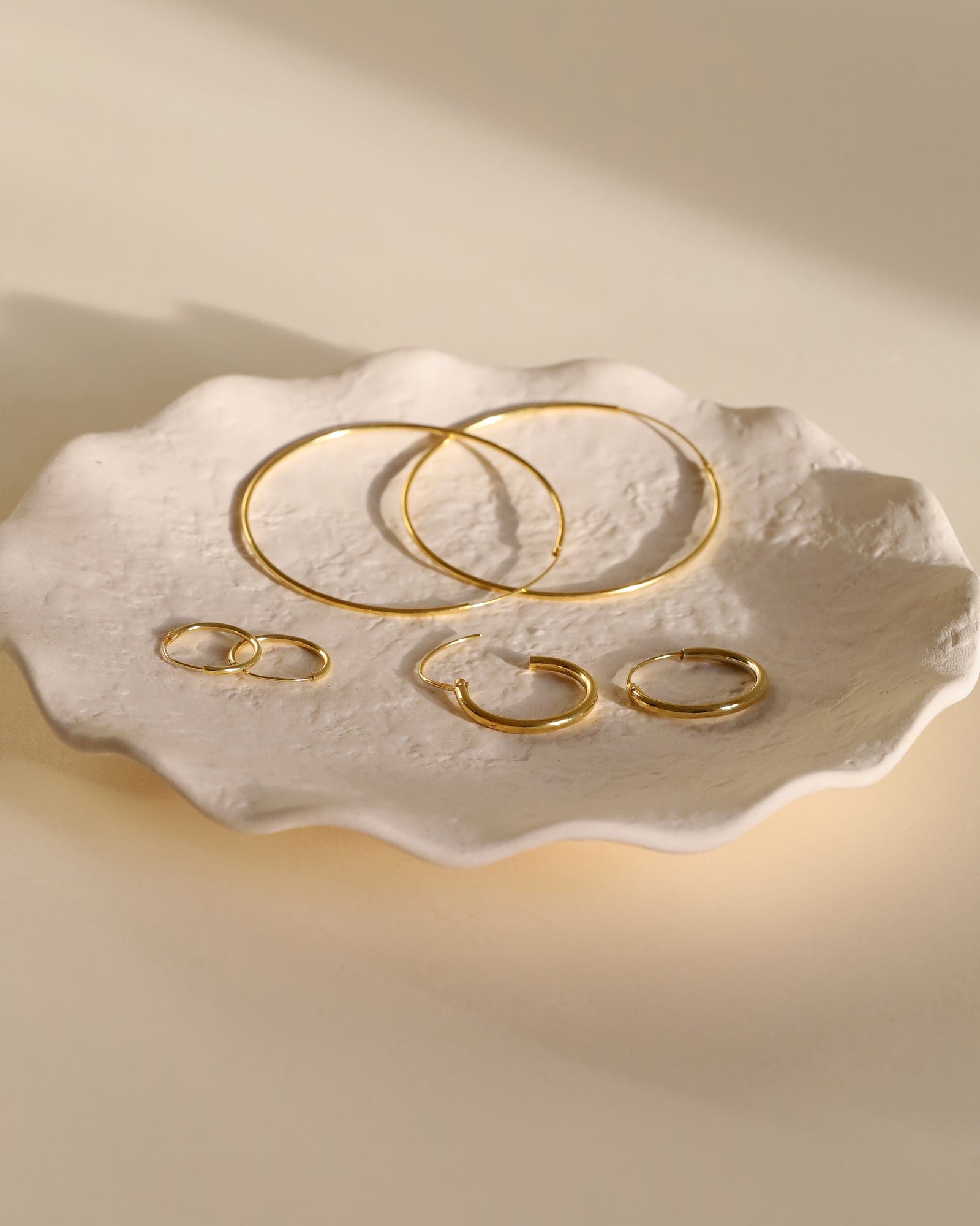 Gold Plated 50mm Fine Sleeper Hoops