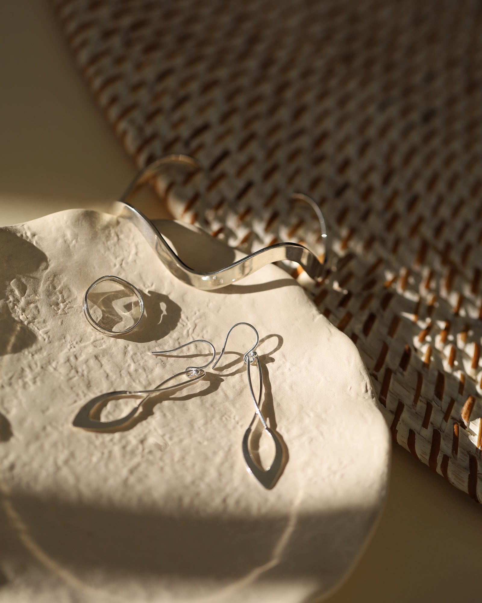 Sterling Silver Wishbone Drop Earrings