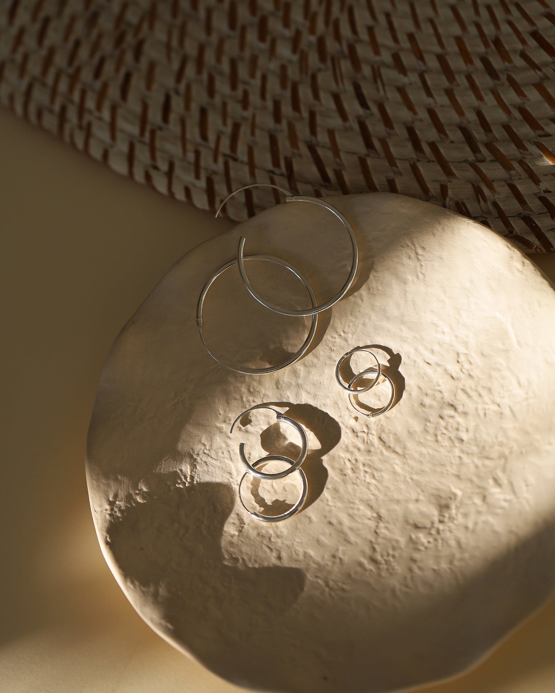 Sterling Silver 35mm Sleeper Style Hoops