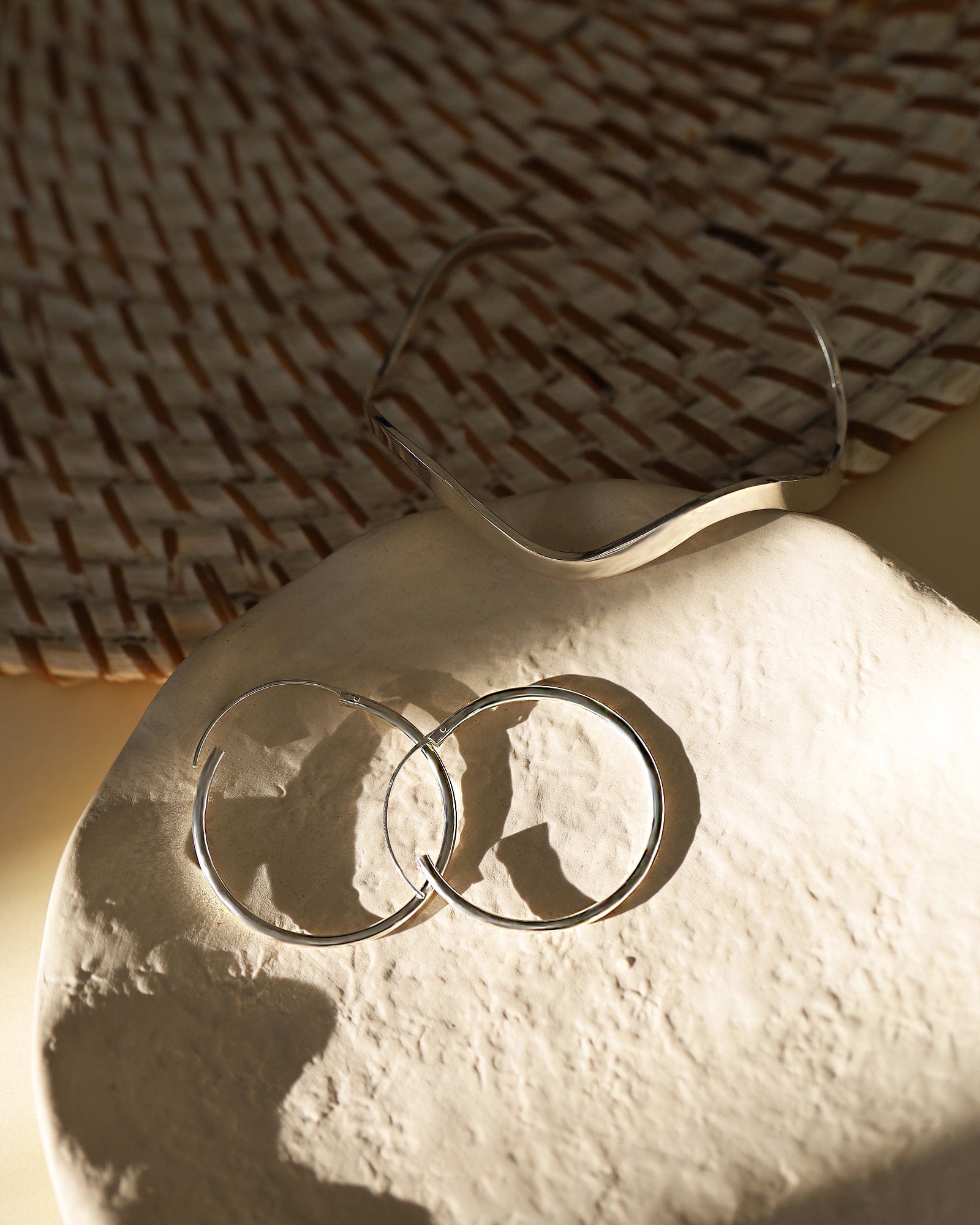 Sterling Silver 35mm Sleeper Style Hoops