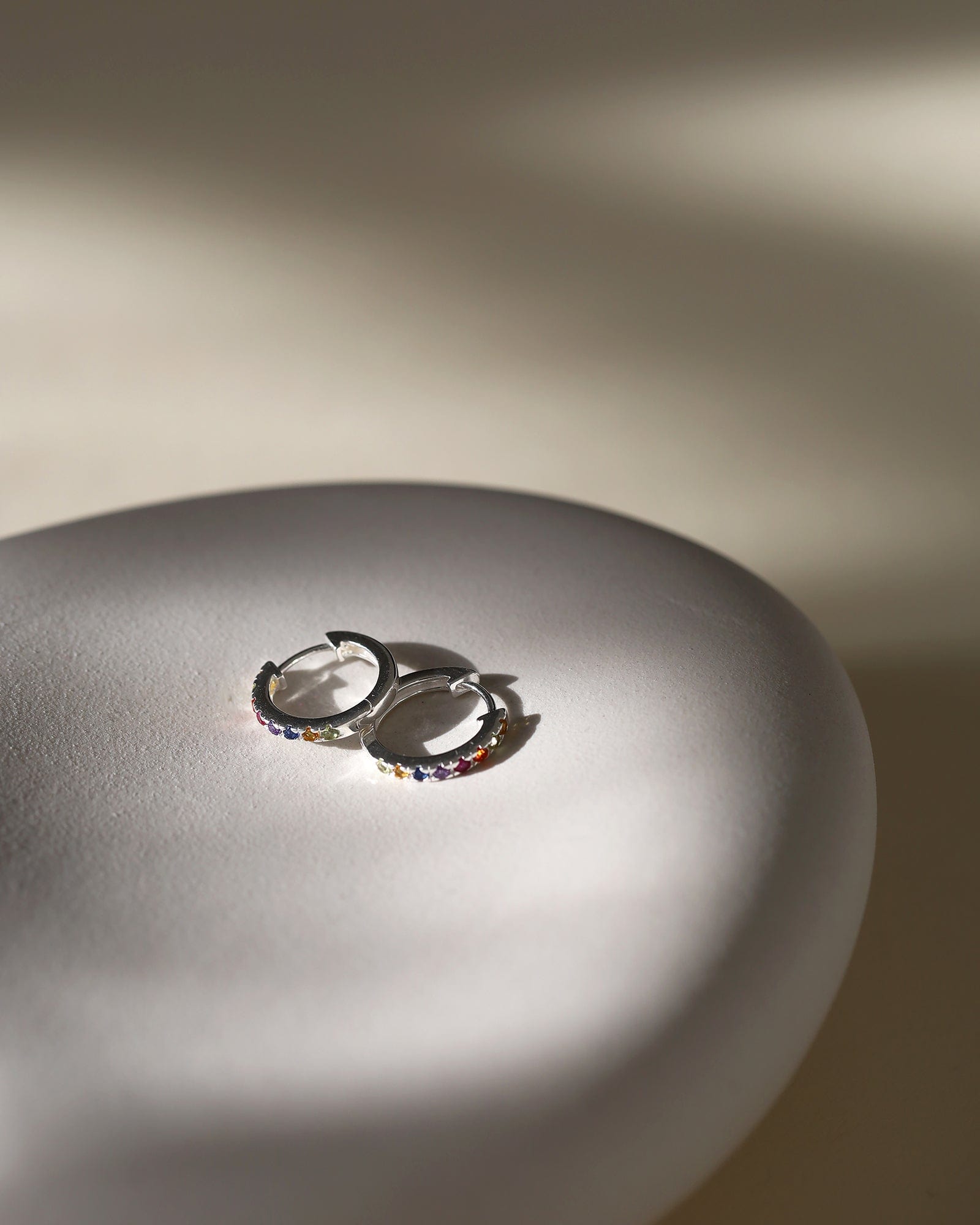 Sterling Silver and Cubic Zirconia Rainbow Hoops