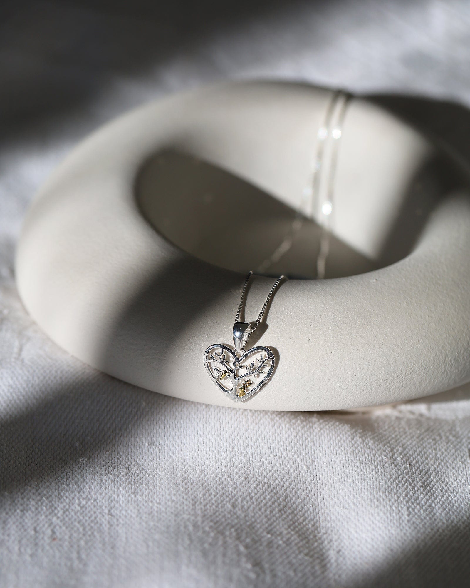 Sterling Silver Tree with Bird and Rabbit Pendant