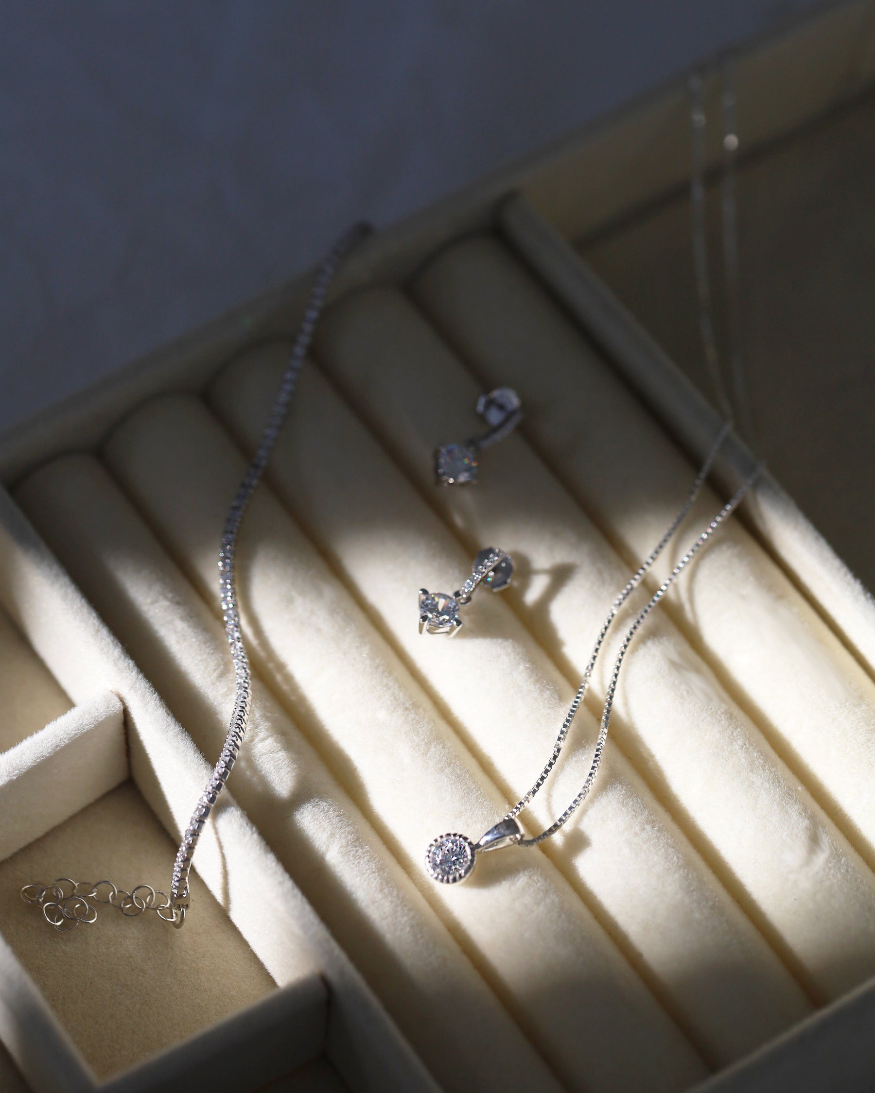 Small Sterling Silver and Cubic Zirconia Round Pendant
