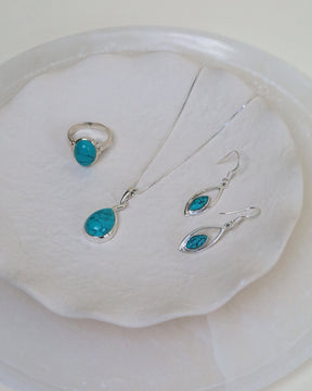 Sterling Silver and Gemstone Open Marquise Drop Earrings