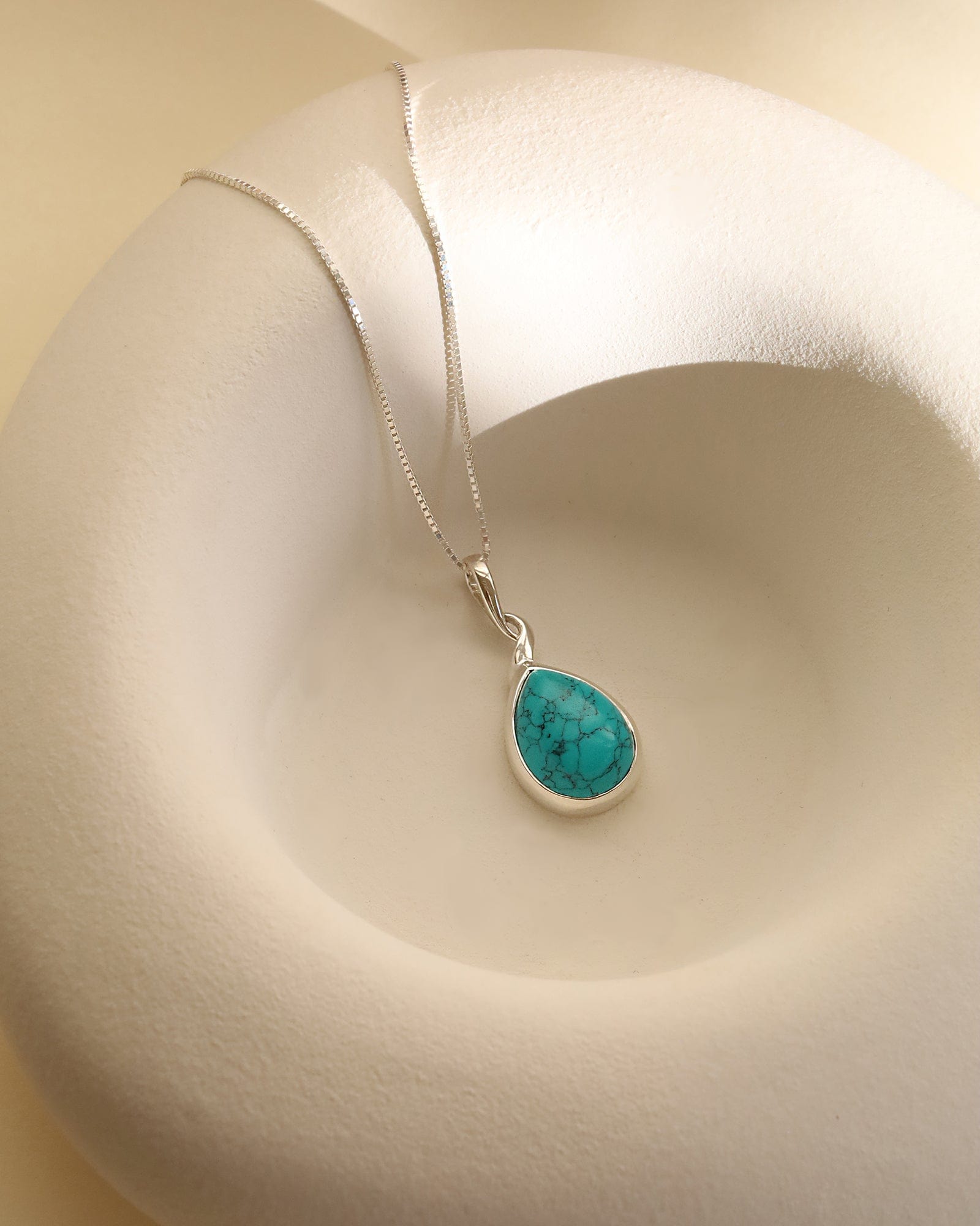 Sterling Silver and Gemstone Twisted Teardrop Pendant