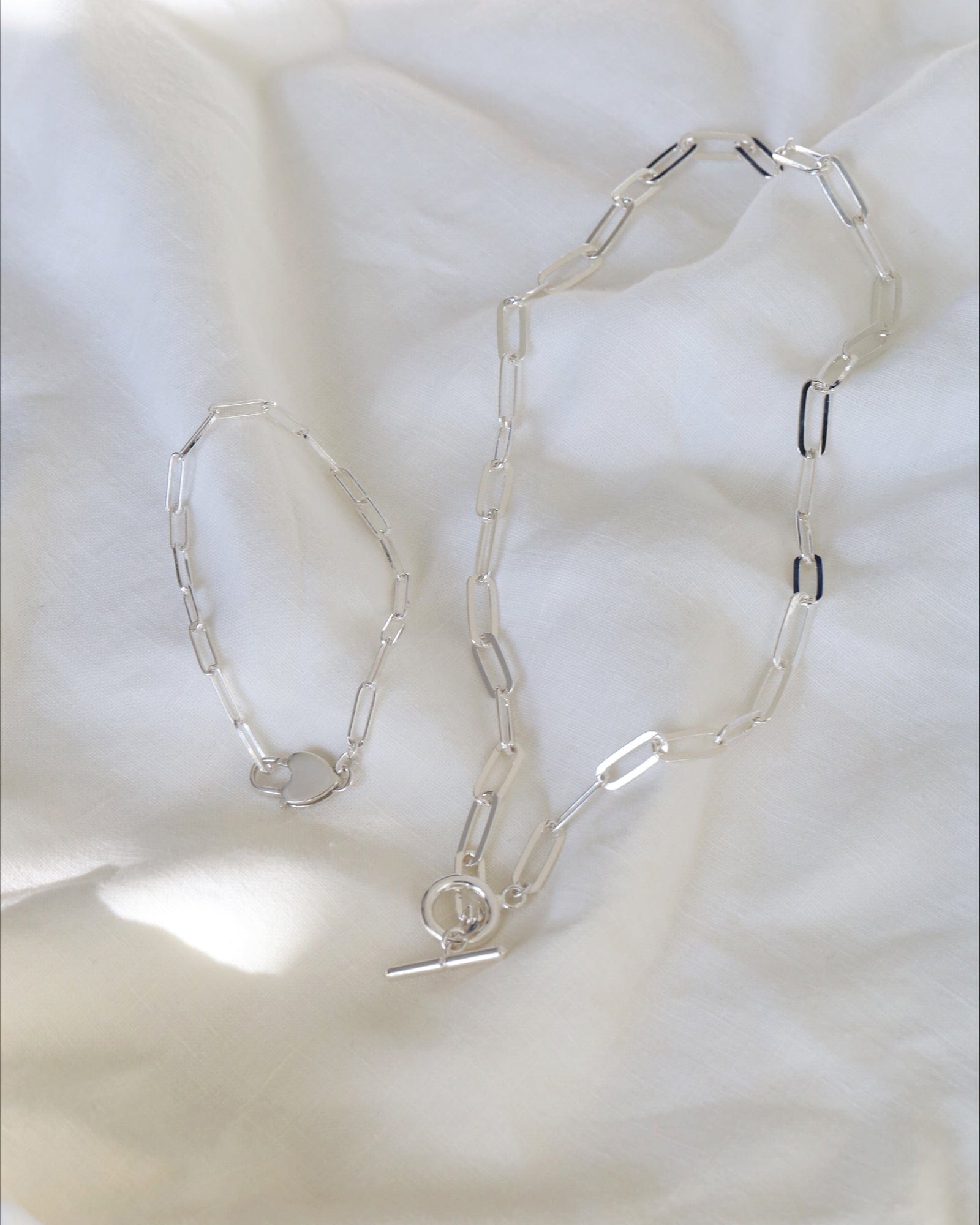 Sterling Silver Padlock Clasp Paperlink Bracelet
