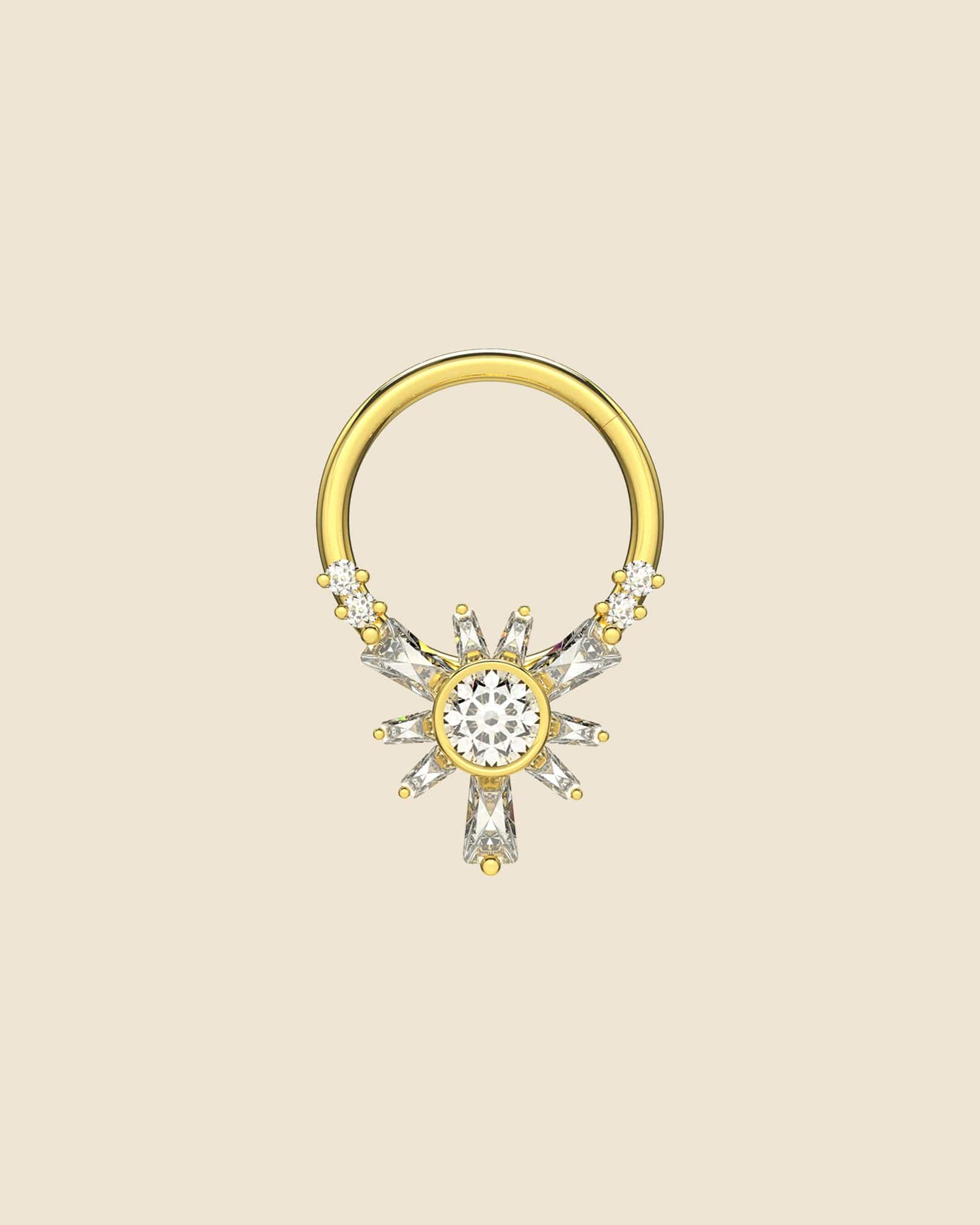 Aztec Sunburst Cartilage Hoop