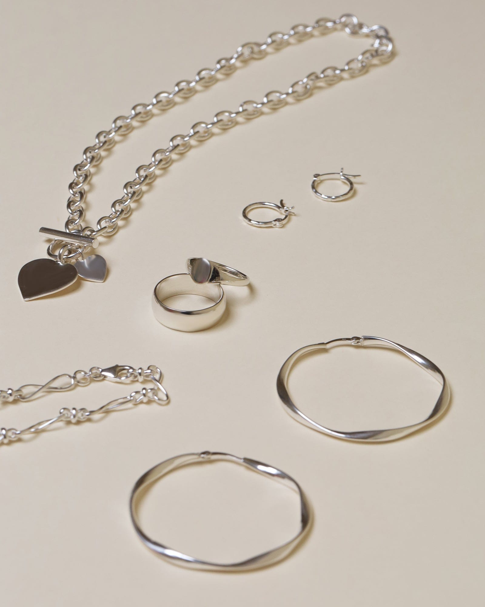 Sterling Silver 45mm Twist Hoops