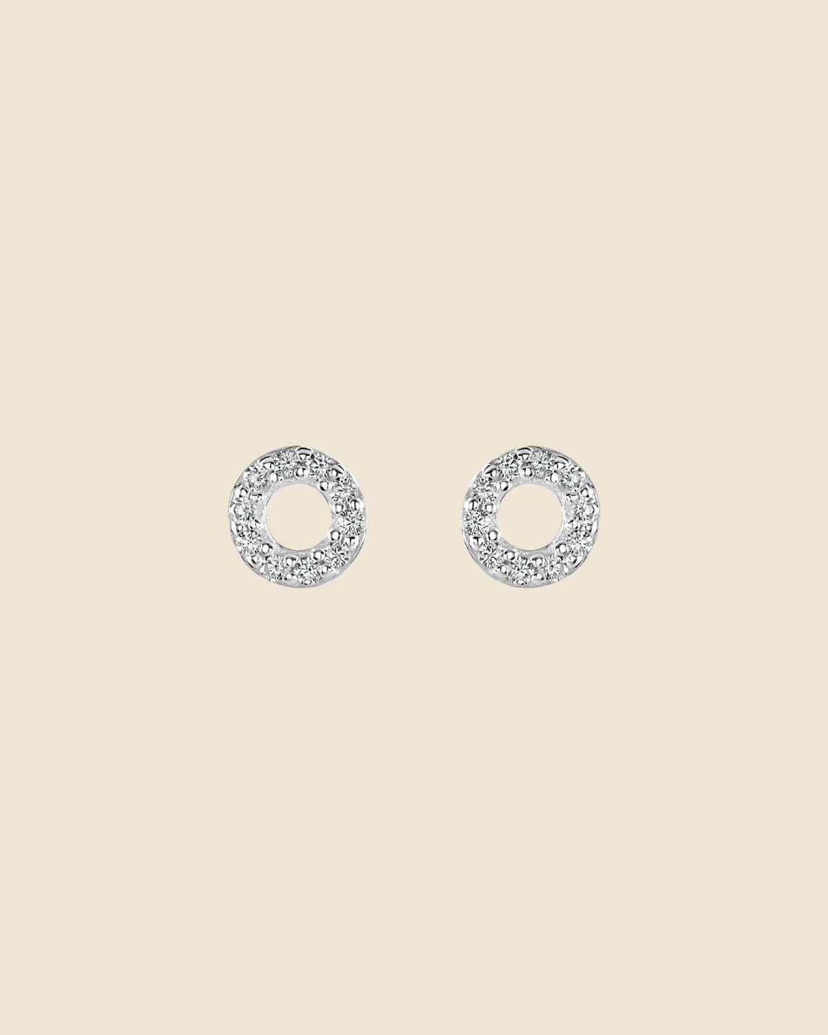 Sterling Silver and Cubic Zirconia Simple Circle Studs