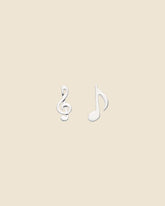 Sterling Silver Mismatched Music Note Studs