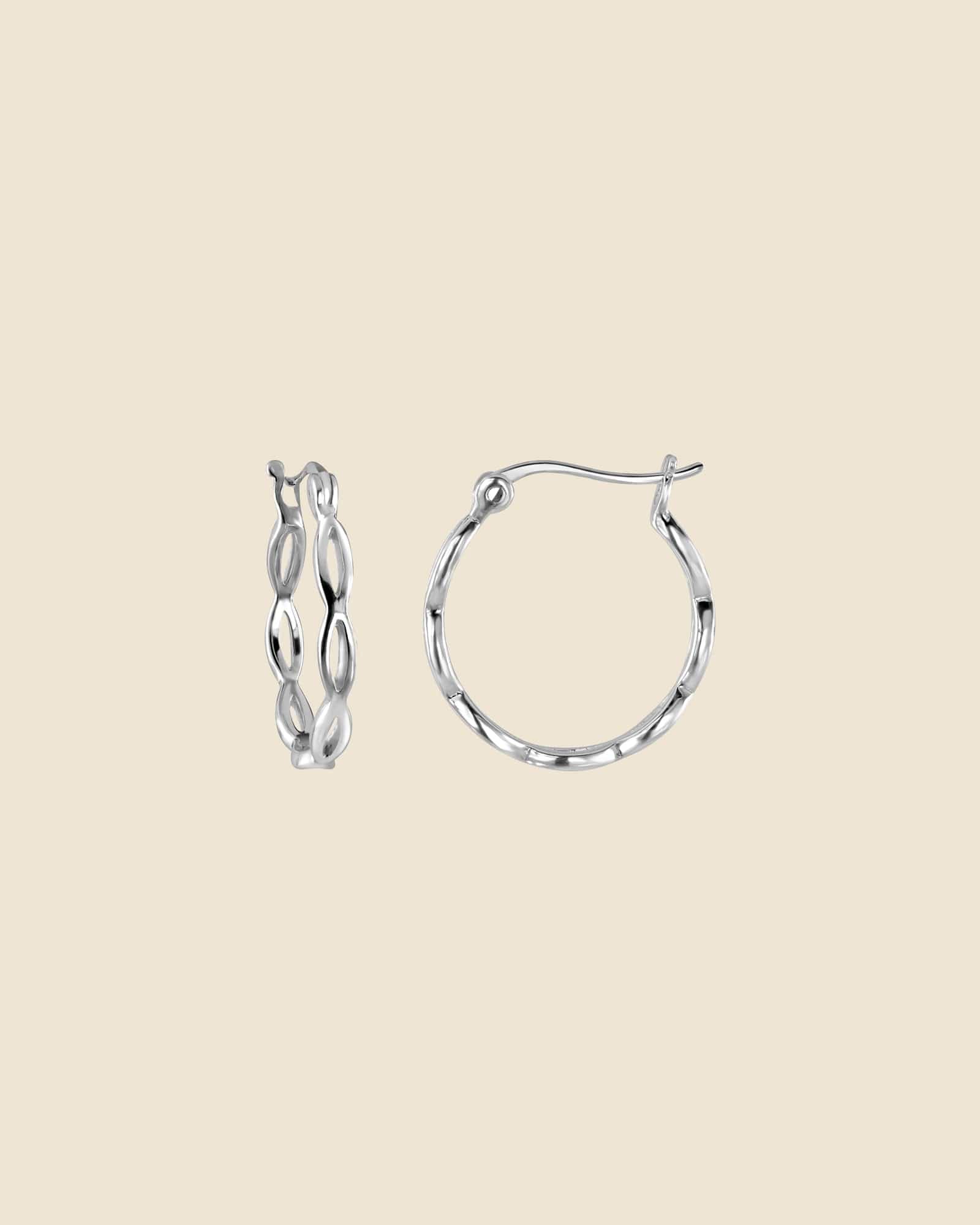 Sterling Silver Marquise Loop Hoops
