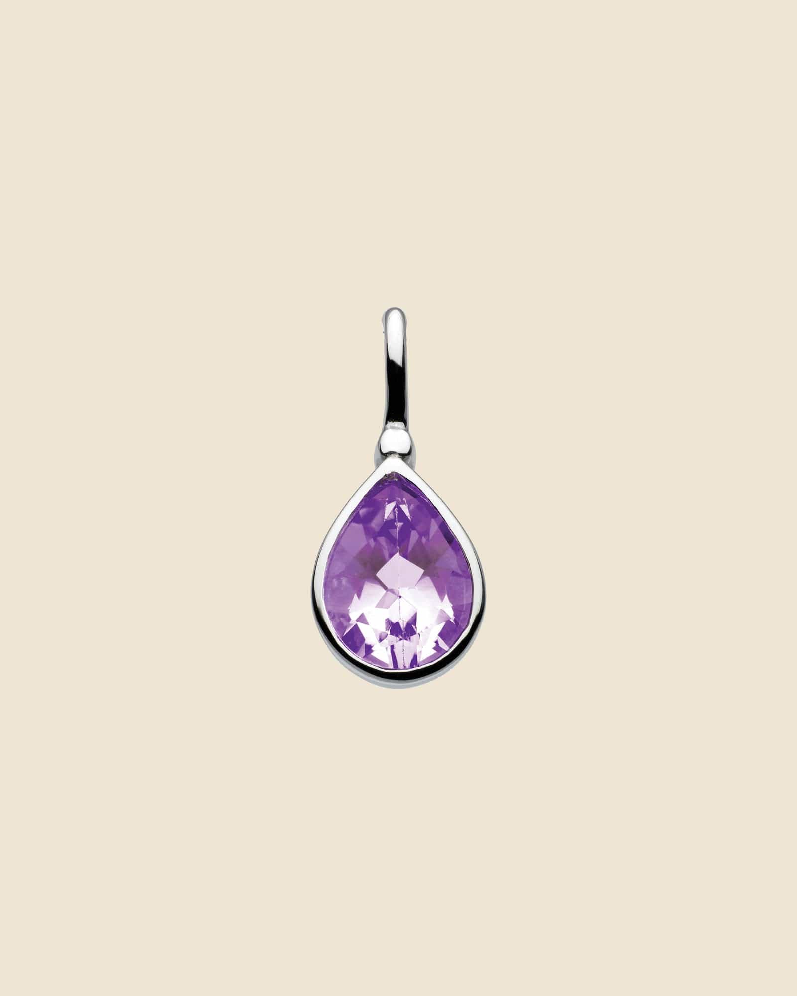 Sterling Silver and Amethyst Teardrop Pendant