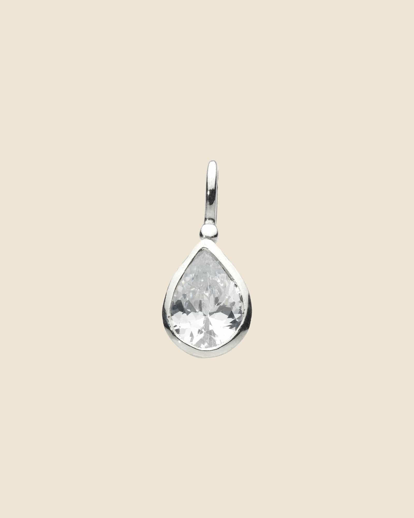 Sterling Silver and Cubic Zirconia Teardrop Pendant