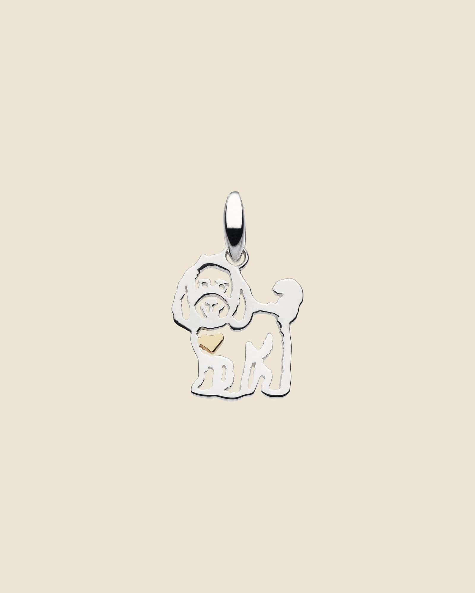 Sterling Silver Cockapoo Puppy Pendant