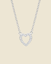 Sterling Silver and Cubic Zirconia Open Heart Necklace