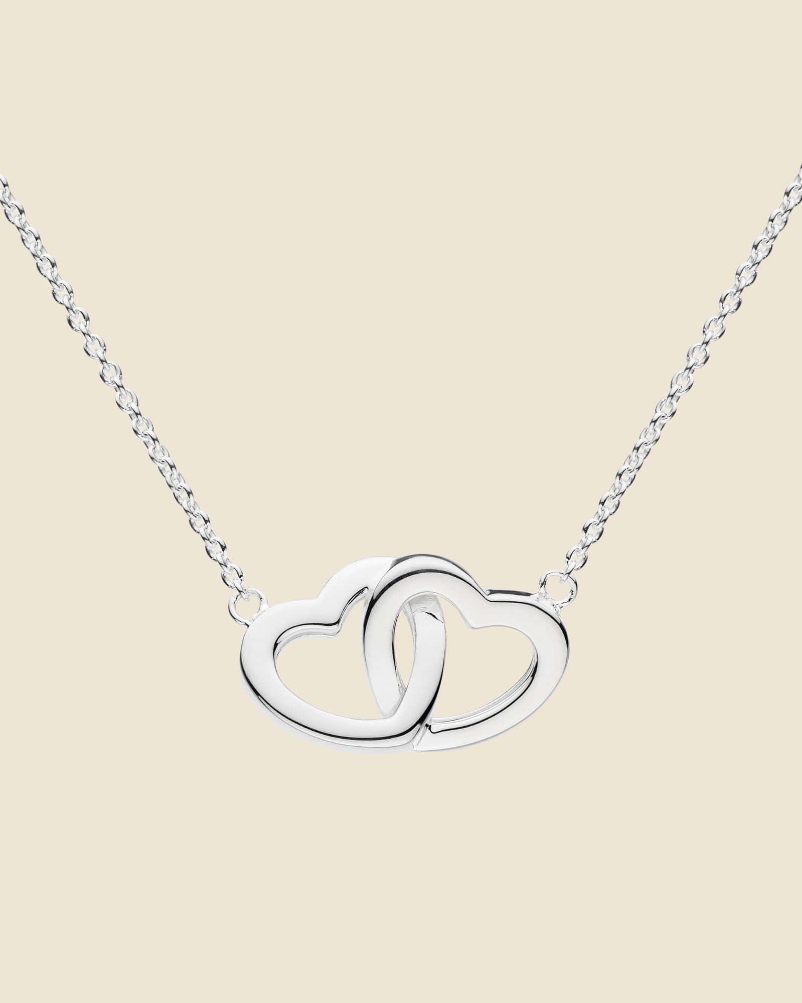 Sterling Silver Linking Hearts Necklace - Main Image