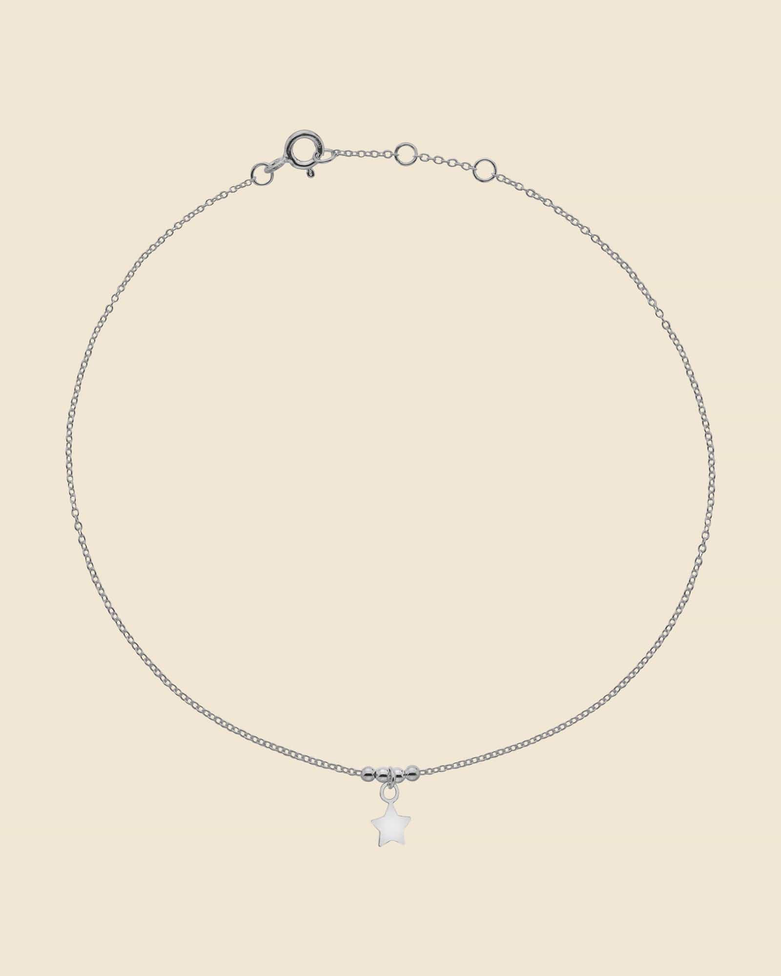 Sterling Silver Fine Mini Star Anklet
