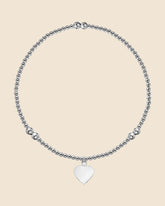 Sterling Silver Girl's Heart Charm Stretch Bracelet