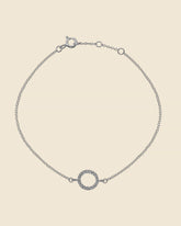 Sterling Silver Fine Cubic Zirconia Circle Bracelet