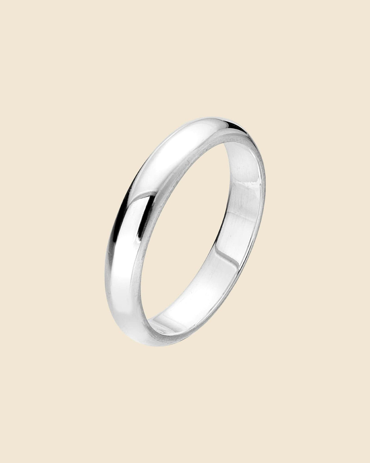 Sterling Silver 4mm D Shaped Plain Band Ring