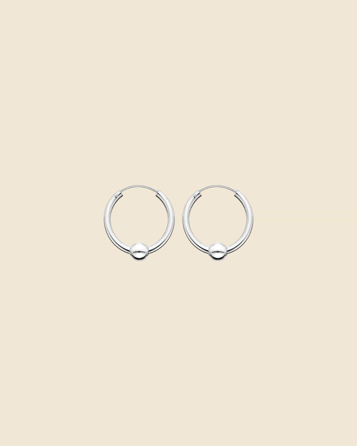 Sterling Silver 18mm Ball Hoops