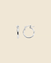 Sterling Silver Simple 2x14mm Flip-Top Hoops