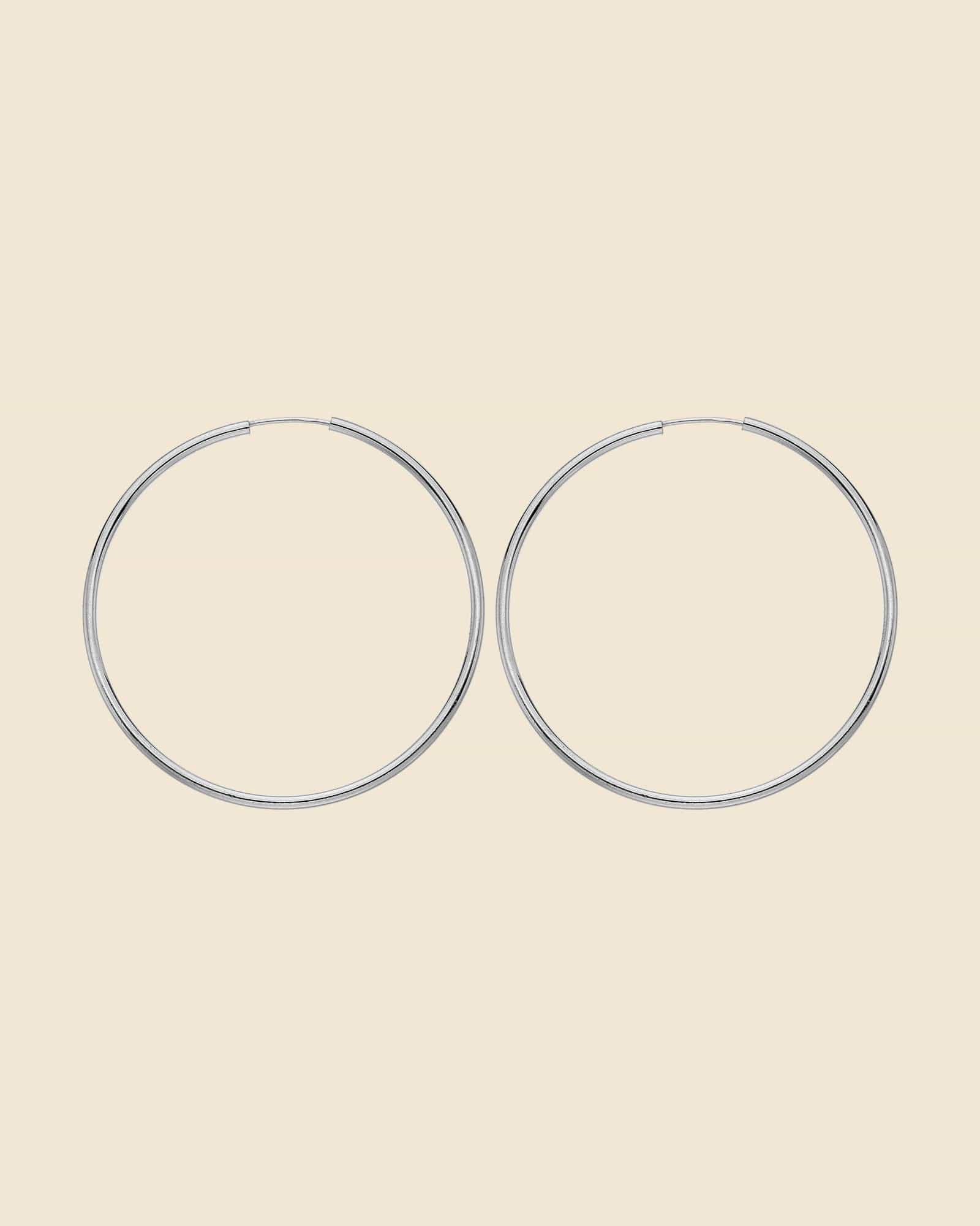 Sterling Silver 50mm Tube Hoops