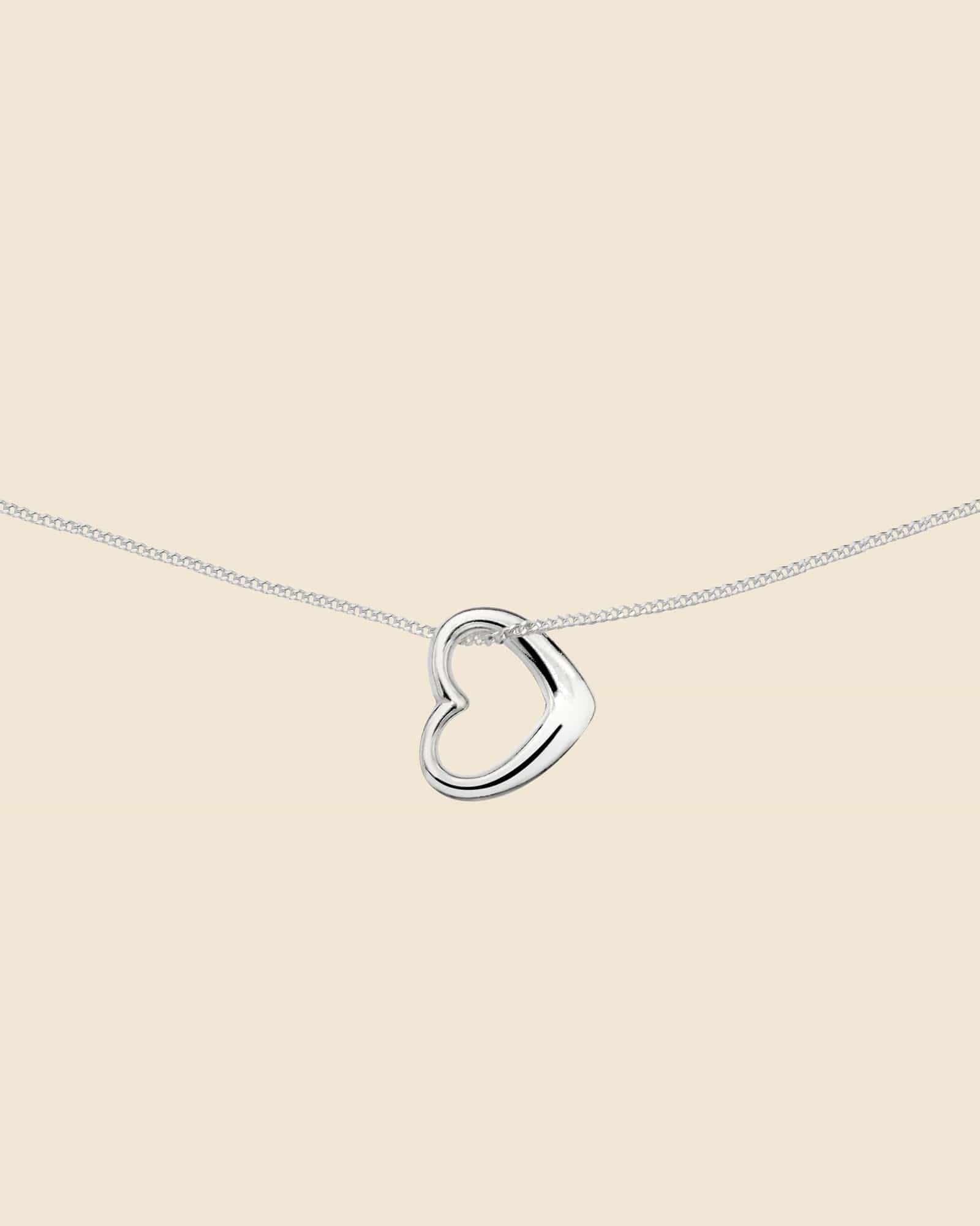 Sterling Silver Threaded Heart Necklace