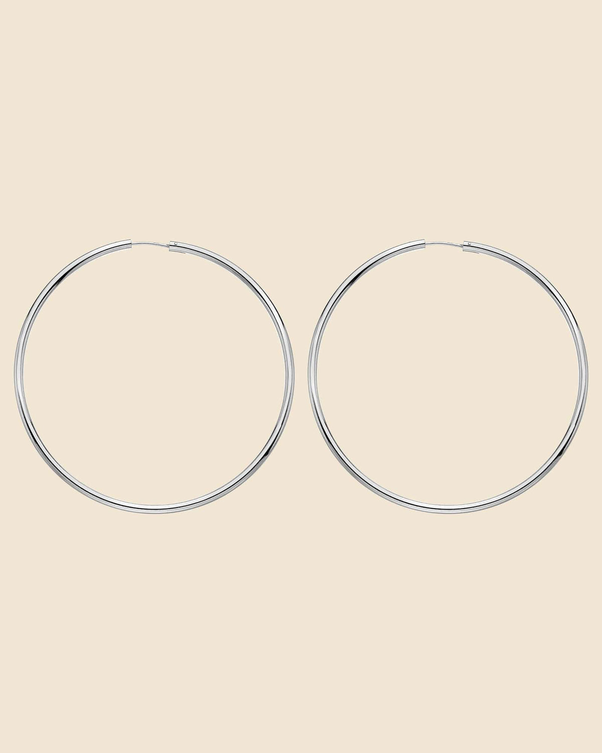 80mm Sterling Silver Tube Hoop Earrings