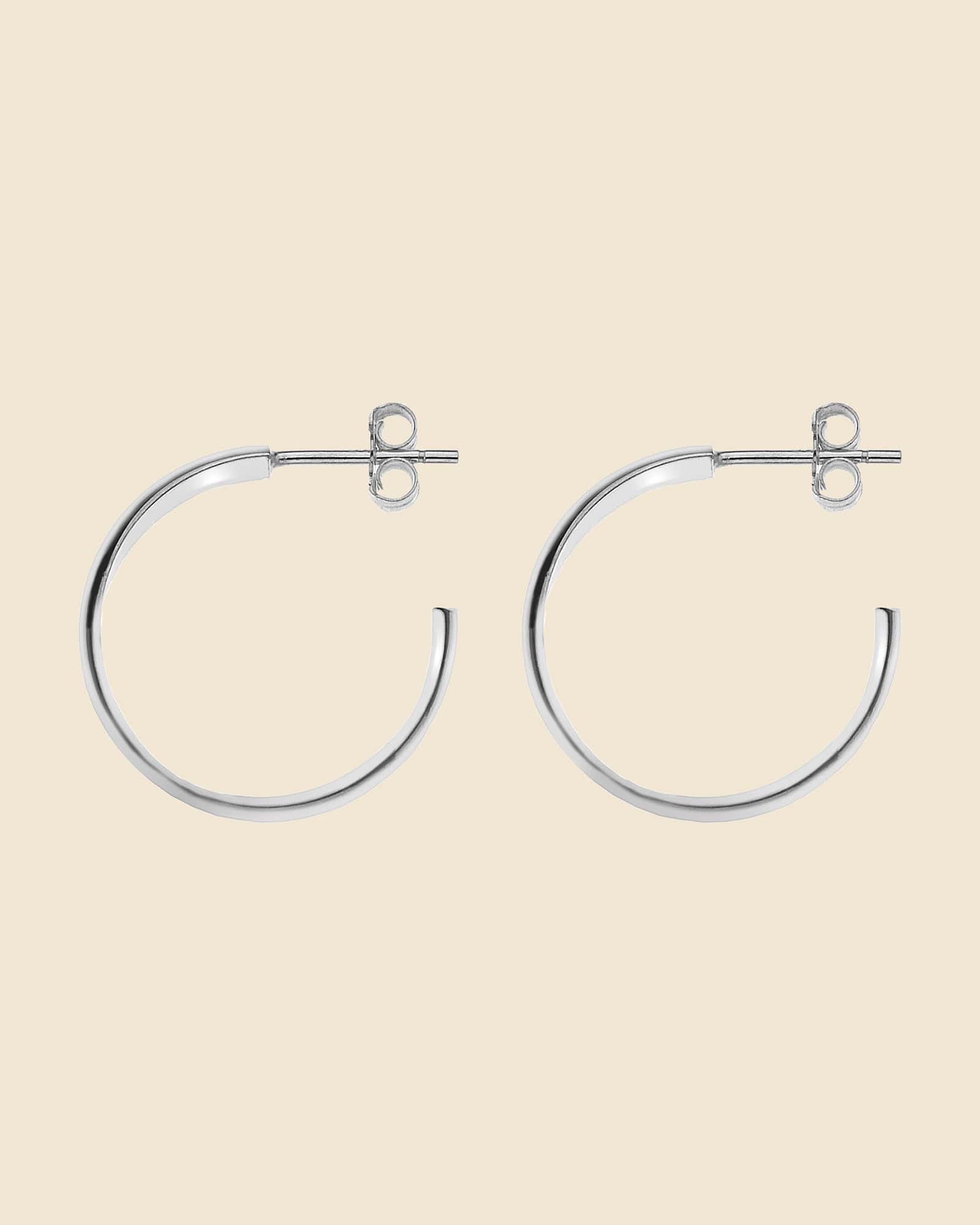 Sterling Silver 20mm Open Stud Hoops