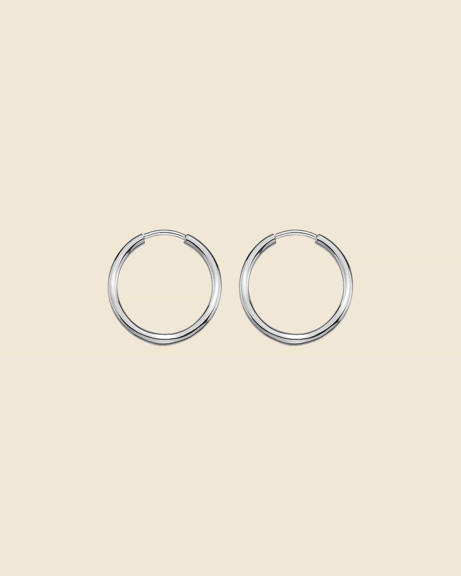 Sterling Silver 18mm Huggie Hoops