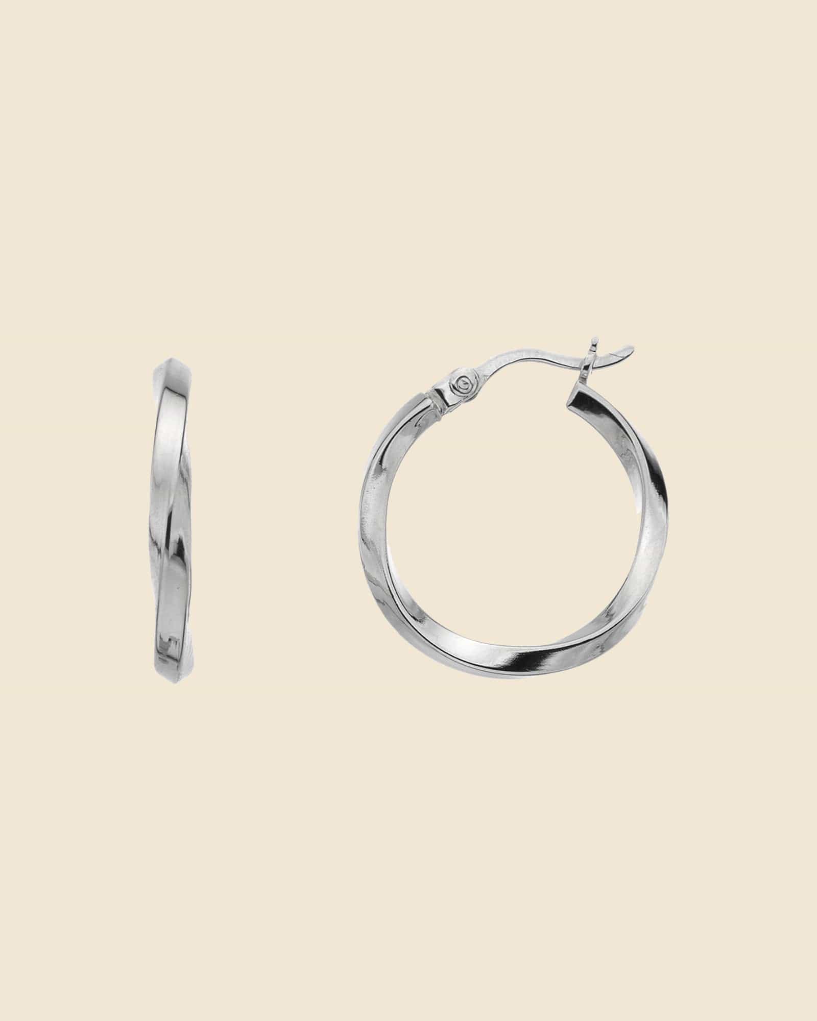 Sterling Silver 18mm Twist Hoops