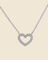 Sterling Silver Vintage Cubic Zirconia Love Heart Necklace