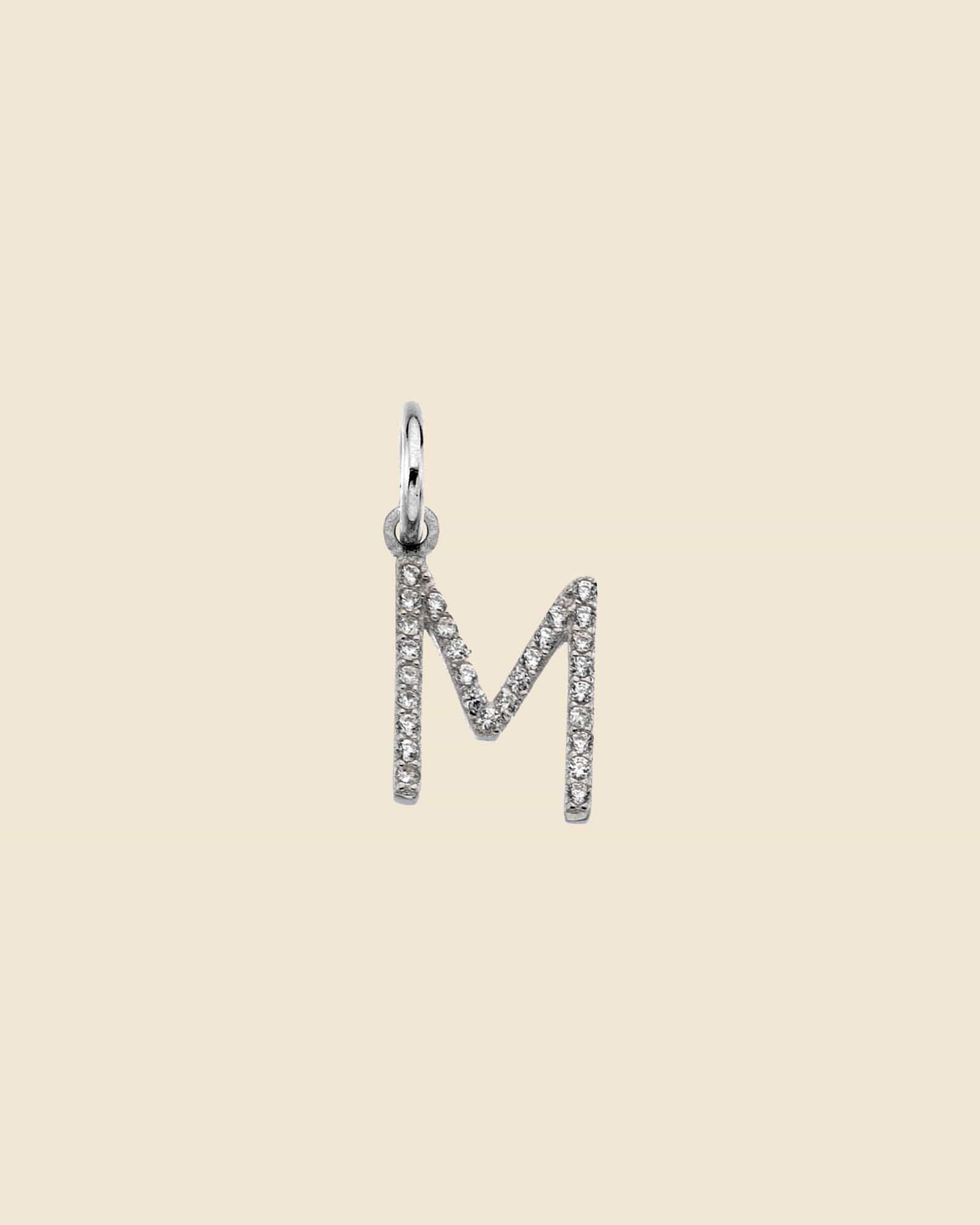 Sterling Silver and Cubic Zirconia Letter Pendants (Choose your letter)