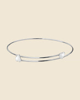 Sterling Silver Expanding Heart Bangle